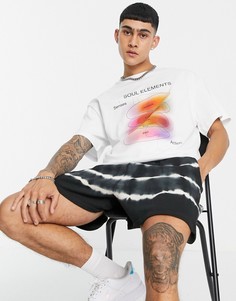 Oversized-футболка кремово-белого цвета с принтом Weekday-Белый
