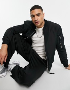Черный бомбер Bershka-Черный цвет