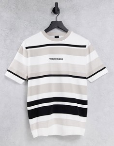 Светло-бежевая футболка в полоску River Island-Светло-бежевый цвет