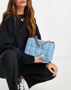 Голубая сумка через плечо с плетеным дизайном и цепочкой Steve Madden Bmatterd-Голубой