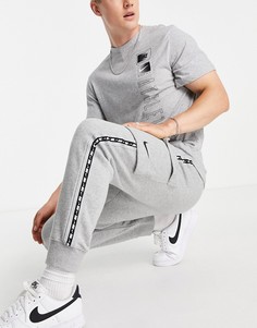 Серые флисовые джоггеры карго с отделкой тесьмой Nike Repeat-Серый
