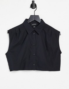 Черная укороченная рубашка без рукавов из органического хлопка Monki Jessie-Черный цвет