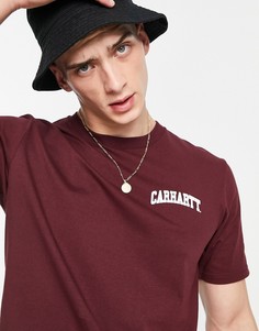 Бордовая футболка с логотипом в университетском стиле Carhartt WIP-Красный