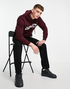 Худи бордового цвета с логотипом-подписью в университетском стиле Carhartt WIP-Красный
