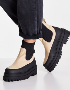 Черно-кремовые ботинки на массивной подошве Selected Femme-Черный цвет
