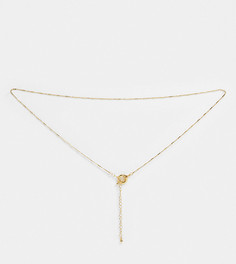 Цепочка на талию с позолотой 14 карат и застежкой-кольцом ASOS DESIGN-Золотистый