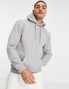 Серая худи с маленьким логотипом adidas Originals Essentials-Серый