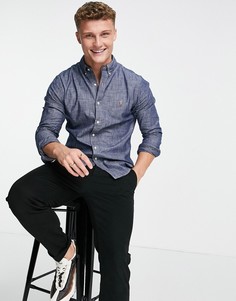 Темно-выбеленная джинсовая рубашка узкого кроя на пуговицах с логотипом Polo Ralph Lauren-Голубой