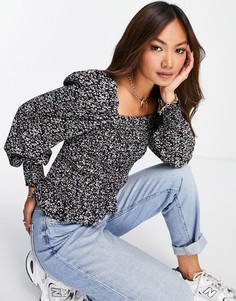 Черная блузка с пышными рукавами Vero Moda-Черный цвет
