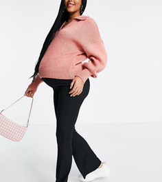 Черные расклешенные леггинсы в рубчик New Look Maternity-Черный цвет