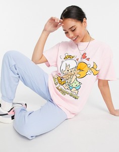 Oversized-футболка с принтом "Pebbles" Vintage Supply-Розовый цвет
