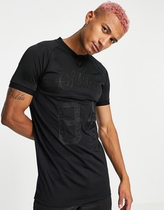 Черная спортивная футболка SikSilk-Черный цвет