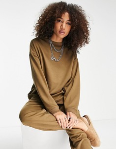 Серо-коричневый свитшот в стиле oversized Topshop-Коричневый цвет