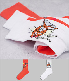 Набор из 2 пар носков с принтом покемонов Чармандером и Мэджикарпом ASOS DESIGN-Белый