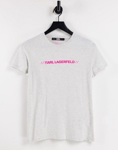 Серая футболка с логотипом Karl Lagerfeld Athleisure-Серый