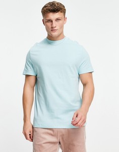 Голубая футболка из органического хлопка с круглым вырезом ASOS DESIGN-Голубой