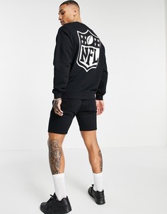 Черный свитшот в стиле oversized с принтом NFL на спине ASOS DESIGN
