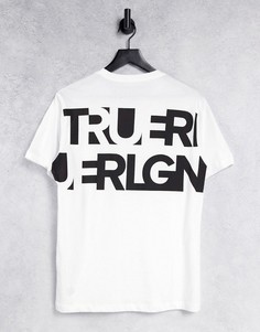Футболка с круглым вырезом и принтом на спине True Religion-Белый