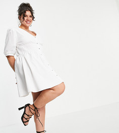 Белое платье на пуговицах Saint Genies Plus-Белый