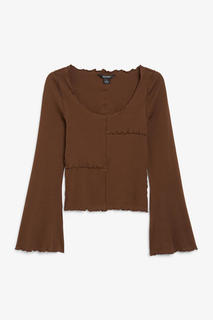 Cropped lettuce hem top Monki