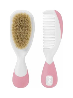 Набор расчески и щетки детский Chicco Расческа И Щетка Натуральная розовый