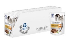 Влажный корм для кошек Perfect Fit с чувствительным пищеварением, с индейкой, 24шт по 85г
