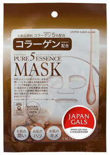 Маска для лица Japan Gals Pure 5 Essential c коллагеном 1 шт