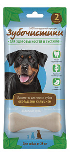 Лакомство для собак Деревенские лакомства Зубочистики Кальциевые, для крупных пород, 105г
