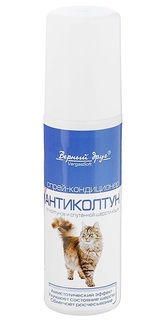 Кондиционер-спрей для кошек Верный Друг Антиколтун для устранения колтунов, 100 мл