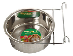 Одинарная миска для грызунов и птиц Triol, сталь, серебристый, 0.55 л