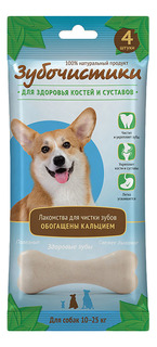 Лакомство для собак Деревенские лакомства Зубочистики Кальциевые, для средних пород, 90г