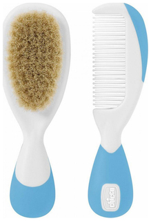 Набор расчески и щетки детский Chicco Расческа И Щетка Натуральная голубой