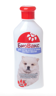 Шампунь-гель для собак БиоВакс Оттеночный для пород белых и светлых мастей, 350 мл