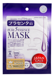 Маска для лица Japan Gals с плацентой Pure 5 Essential 1 шт