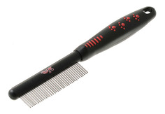 Расческа для кошек и собак Hello Pet с вращающимися 37 зубьями, сталь, черный, красный