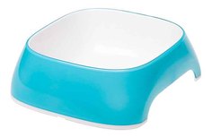 Одинарная миска для кошек и собак Ferplast, пластик, резина, белый, голубой, 0.4 л