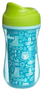 Чашка-поильник Chicco Active Cup носик с ободком 266 мл Голубой с орнаментом