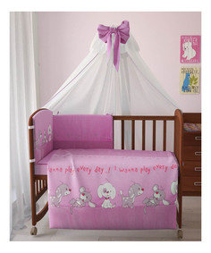 Комплект детского постельного белья Тополь Фея Веселая игра розовый