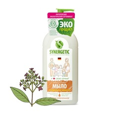 Жидкое мыло SYNERGETIC "Миндальное молочко" с эффектом увлажнения, гипоаллергенное, 0,5л