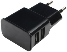 Сетевое зарядное устройство Cablexpert MP3A-PC-12, 2xUSB, 2,1 A, black