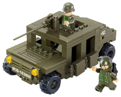Конструктор пластиковый Sluban Машина Военная С Фигурками 175 деталей M38-B0297