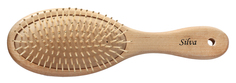 Щетка для волос SILVA на подушке деревянная с пластиковыми зубьями