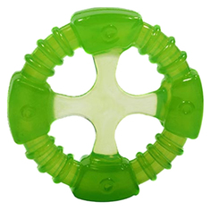 Жевательная игрушка для собак DOGLIKE Кольцо Космос с этикеткой, зеленый, 10.4 см