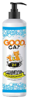 Шампунь-кондиционер для кошек и котят GOOD CAT 2в1 универсальный, зеленая трава, 250 мл