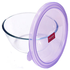Миска стеклянная с пластиковой крышкой Fissman 6527 Фиолетовый