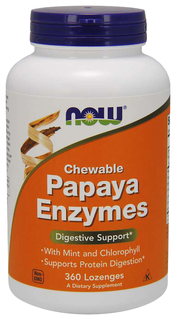 Для пищеварения NOW Papaya Enzymes папайя мята жевательные таблетки 360 шт.