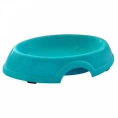 Одинарная миска для кошек и собак ZooExpress, пластик, голубой, 0,3 л