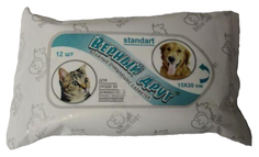 Влажные салфетки для кошек и собак Верный друг, для шерсти, 15х20см, 12шт