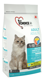 Сухой корм для кошек 1st choice Healthy Skin&Coat, здоровая шерсть и кожа, лосось, 0,907кг
