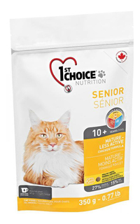 Сухой корм для кошек 1st choice Senior Mature or Less Active, цыпленок, 0,35кг